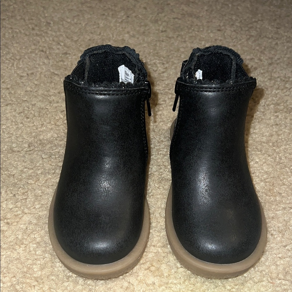 NEW! Nicole Miller Black Ankle Boots with Tan Soles
